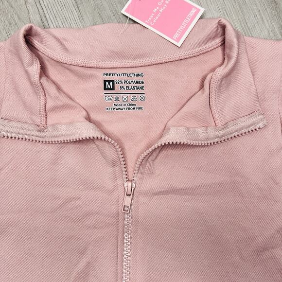 Pretty Little Thing Pink Zip Up Sweater Jacket Hoodie For Girls Size Medium - Picture 2 of 5